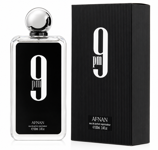 Afnan 9 PM Eau de Parfum Spray for Men 3.4 oz / 100ml Long Lasting Fragrance